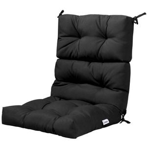 Costway Low Back Chair Cushion Indoor Outdoor Thickened Seat Pad Black