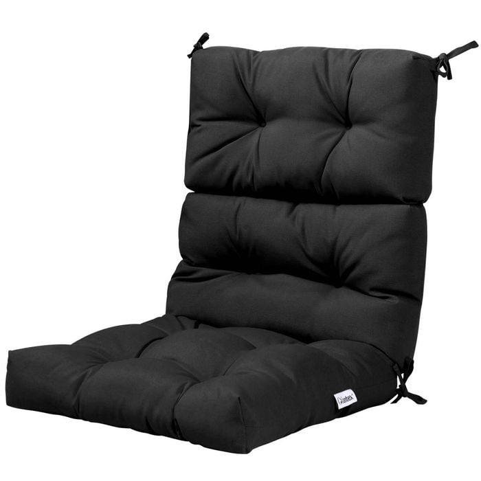 Costway Low Back Chair Cushion Indoor Outdoor Thickened Seat Pad Black