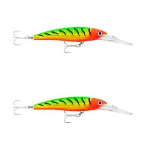 2x Rapala 11cm Saltwater X Rap Deep Hardbody Fishing Lures - Orange Head FT