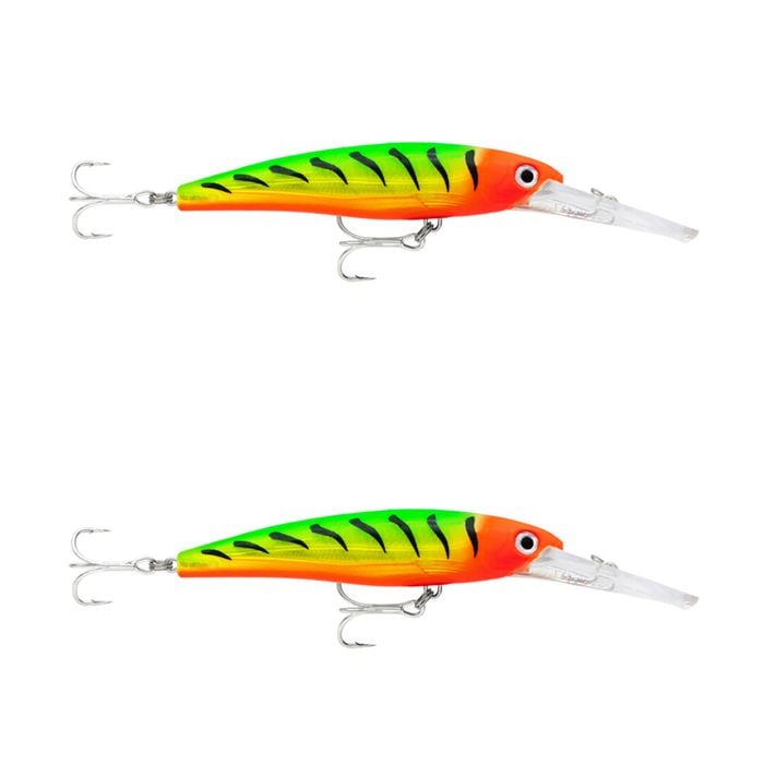2x Rapala 11cm Saltwater X Rap Deep Hardbody Fishing Lures - Orange Head FT