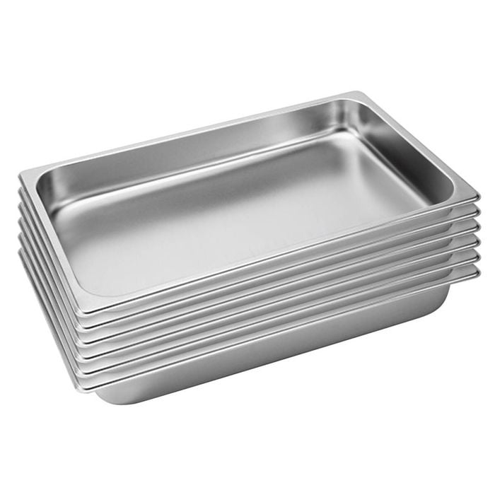 SOGA 6 Pack Gastronorm GN Pan 1/1 Stainless Steel Tray 6.5cm Deep