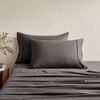 Serene 400TC Bamboo Cotton Sateen Standard Pillowcase Charcoal - Twin Pack