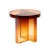 Nordhavn Brown Gold Round Acrylic Side Table,nightstand End Table, Accent Table