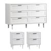 Oikiture 6 Chest of Drawers and 2 Bedside Tables Nightstand Bedroom Set White