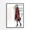 Modern Girl with Her Red Coat Fashion Print 100% Australian Made 60x90cm (Poster)