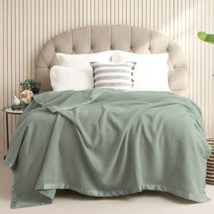 Renee Taylor Soft Australian Merino Wool Blanket 400gsm Sage Super King