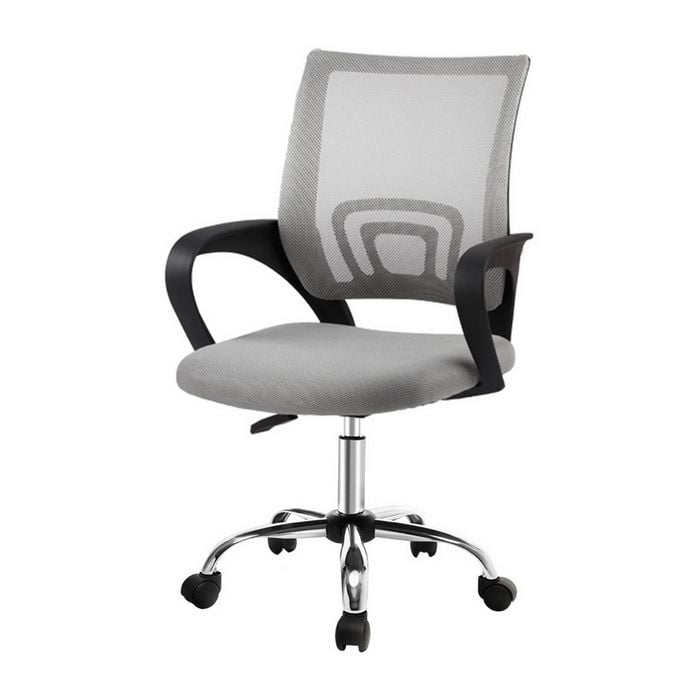 Artiss Mesh Office Chair Lumbar Support Mid Back Ergonomic Computer Chair Grey