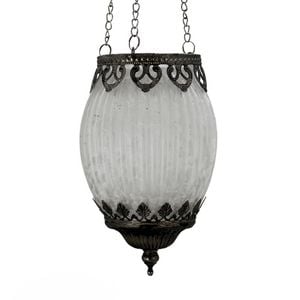 Moroccan Style Hanging Lantern White D11x18.5cm