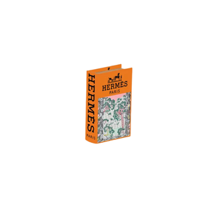 Elegant Collections Herm Small Orange Faux Book Decorative Storage Box