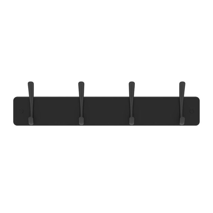 Mode 4 Black Hooks On Black Board Hat And Coat Rack