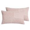 Gioia Casa Corduroy Cushion Covers - Soft Velvet with Windmill Pattern & Hidden Zipper - Pink, 30cm x 50cm (Twin Pack)