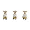 3x LVD Wood/Resin Buster Deer Sculpture Christmas Holiday Decor Sml 11cm White