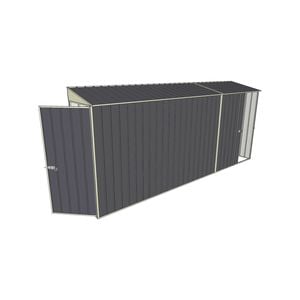 Build-a-Shed 0.8 x 4.5 x 2m Hinged Door Tunnel Shed With Single Sliding Side Door - Grey