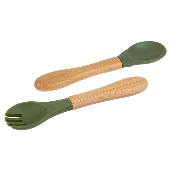 Tiny Dining Bamboo Baby Weaning Fork & Spoon Set