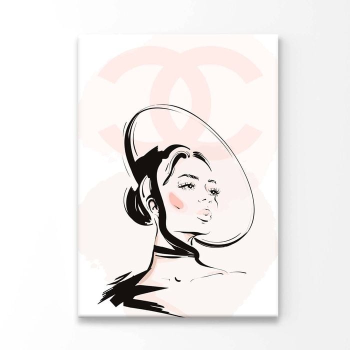 Black Peach Colored Girl Print 100% Australian Made 50x75cm (Stretched Canvas)