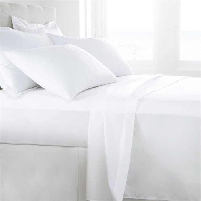 Luxor Single White 1000TC Egyptian Cotton Sheet Set