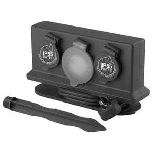 Arlec 4 Outlet Outdoor Powerboard With Timer And Removable Garden Stake