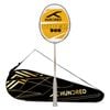 HUNDRED Viper 900 Carbon Fibre Strung Badminton Racket with Full Racket Cover (White/Red) | For Intermediate Players