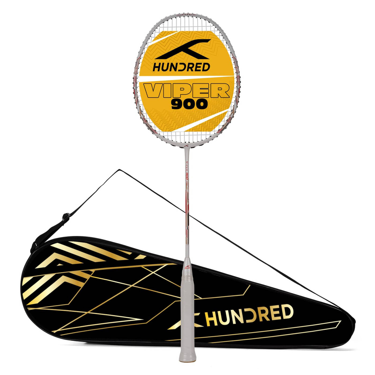 HUNDRED Viper 900 Carbon Fibre Strung Badminton Racket with Full Racket ...