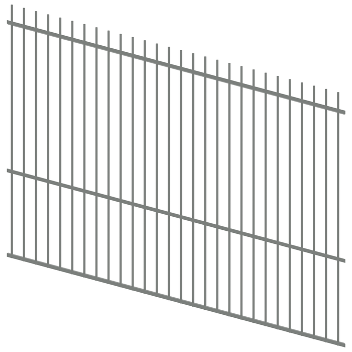 ProtectorAl 1201 - 2400 x 1800mm Palladium Silver Raked 16-30º Picket Top Pool Fence Panel