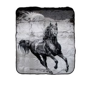 400gsm Soft 3d Animal Print Faux Mink Blanket Queen 200x240 Cm Galloping Horse
