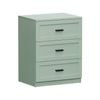 Oikiture Bedside Table 3 Drawers Nightstand Cabinet End Table Green