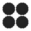 4pk Casa Domani Banda Leather Look Placemat 38cm - Black