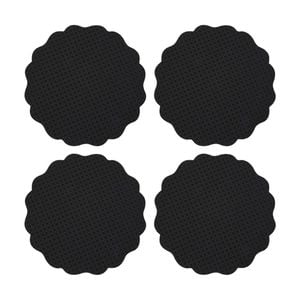 4pk Casa Domani Banda Leather Look Placemat 38cm - Black