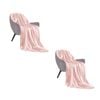 SOGA 2X Pink Acrylic Knitted Throw Blanket