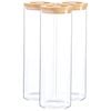 Argon Tableware Glass Storage Jar - Wood Lid - 2 Litre - 3x Modern Round Scandi Organisation Container Glass Jar