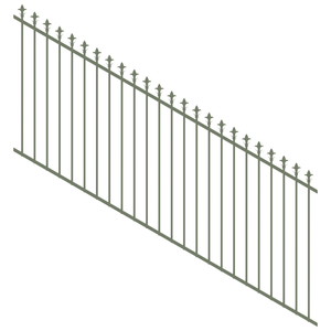 ProtectorAl 1201-2400W x 1200H Pale Eucalypt Spear Top Pool Fence Panel Raked 16-30º