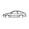 Ignite Laser Toyota AE86 Silhouette Metal Wall Art Coated Black 23.6inch/60cm