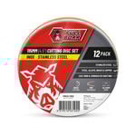 Full Boar 115mm (4.5") x 1.0 x 22.23mm Inox Cutting Disc - 12 Pack