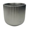 Eden 12cm Silver Ceramic Fluted Pot