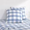 Dreamaker Remy Washed Cotton Yarn Dyed Check Euro Pillowcase Cornflower Twin Pack