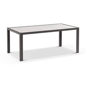 Alpine Outdoor 1.85m Aluminium and Ceramic Rectangle Dining Table Slate Grey