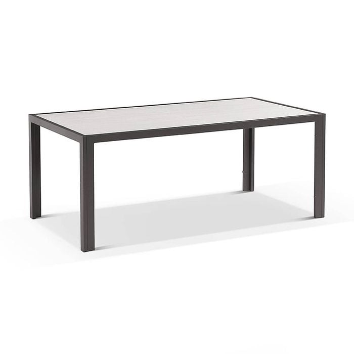 Alpine Outdoor 1.85m Aluminium and Ceramic Rectangle Dining Table Slate Grey