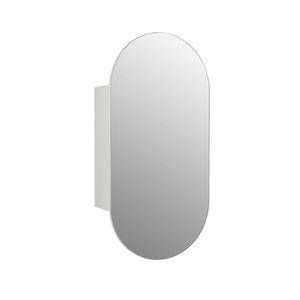 Mondella 450mm Matte White Pill Mirrored Bathroom Cabinet
