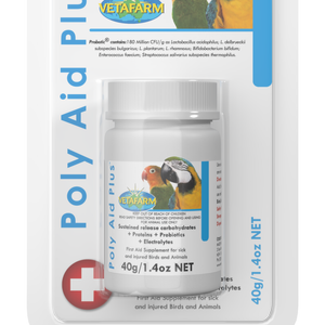 Vetafarm Poly-Aid Plus Supplement for Sick & Injured Birds & Animals 40g
