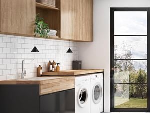 Modern laundry area.