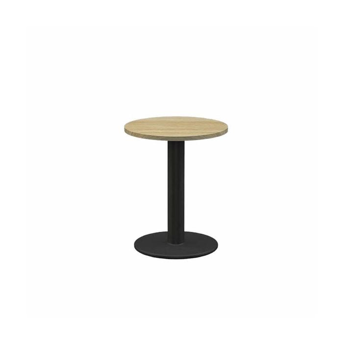 Olg Disc Coffee Table Black Frame New Oak Smooth Top 1200mm Diameter