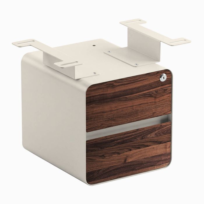 Desky Minimal Under Desk Cabinet Wheat Frame