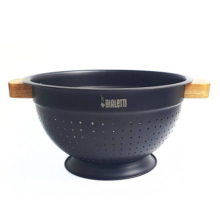 Bialetti St. Clare Colander Non Stick Coated Stainless Steel Serveware Black