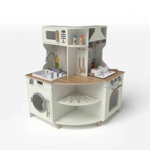 Costway Play Kitchen Corner Kitchen Playset Pretend Play Toy Cooking Set