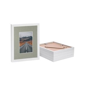 Nicola Spring Photo Frames with 4" x 6" Mount - 8" x 10" - White - Pack of 5