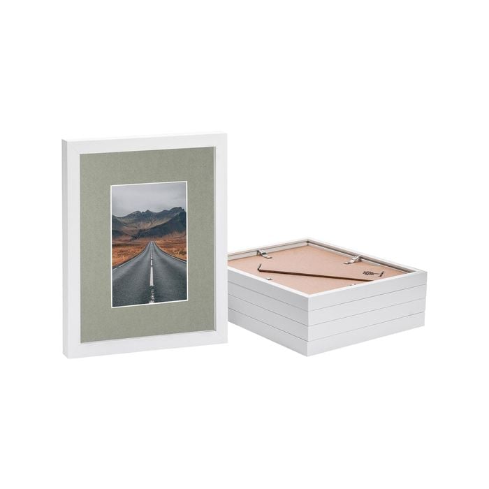 Nicola Spring Photo Frames with 4" x 6" Mount - 8" x 10" - White - Pack of 5