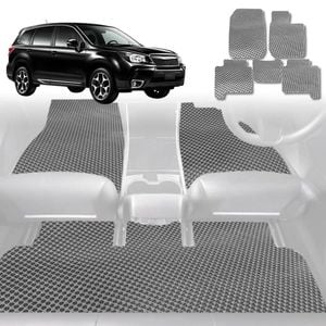 6D Diamond Car Floor Mats for Subaru Forester 2013-2018-Full Set-Grey-Outback GT