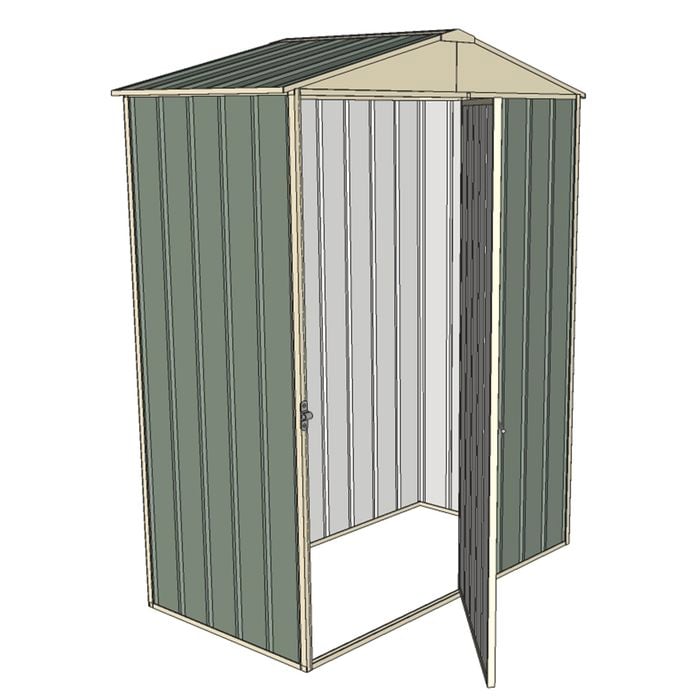 Build-a-Shed 1.5 x 0.8 x 2.3m Single Hinged Door Gable Shed - Green