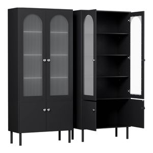 Artiss 2x Buffet Cabinet Sideboard Pantry 180cm Black