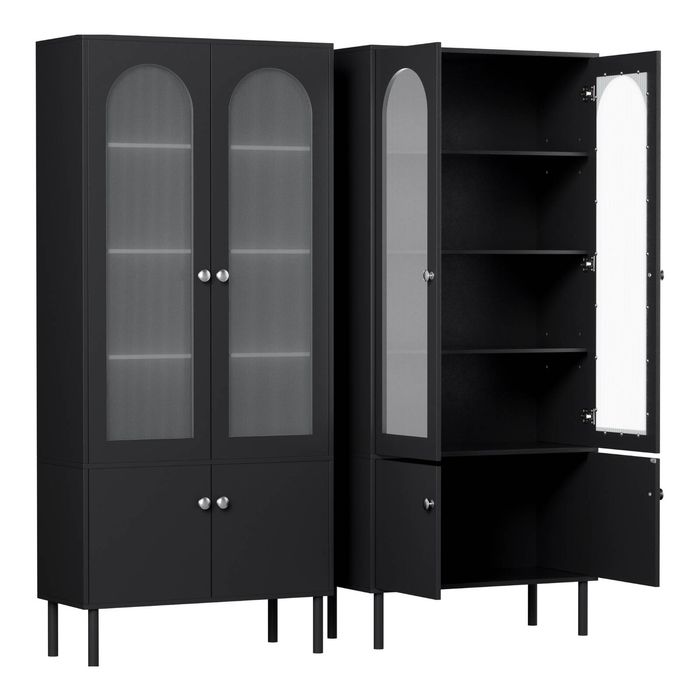 Artiss 2x Buffet Cabinet Sideboard Pantry 180cm Black